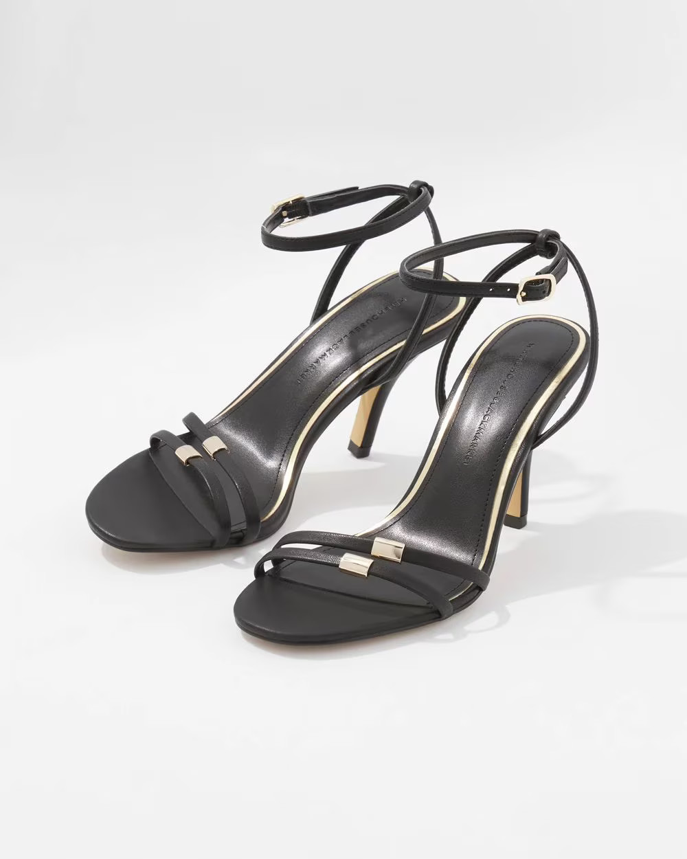 Gold Hardware Strappy High Heel Sandal | White House Black Market