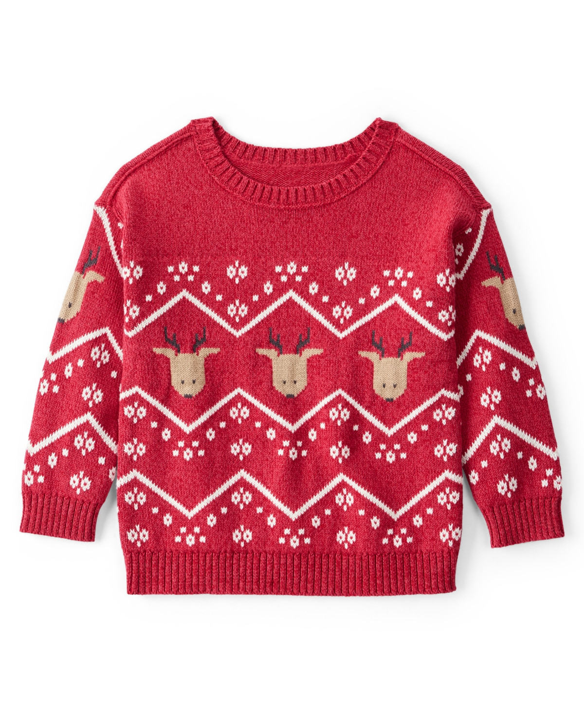 Carter's Toddler Boys Christmas Reindeer Fair Isle Long Sleeve Sweater - Red | Macy's