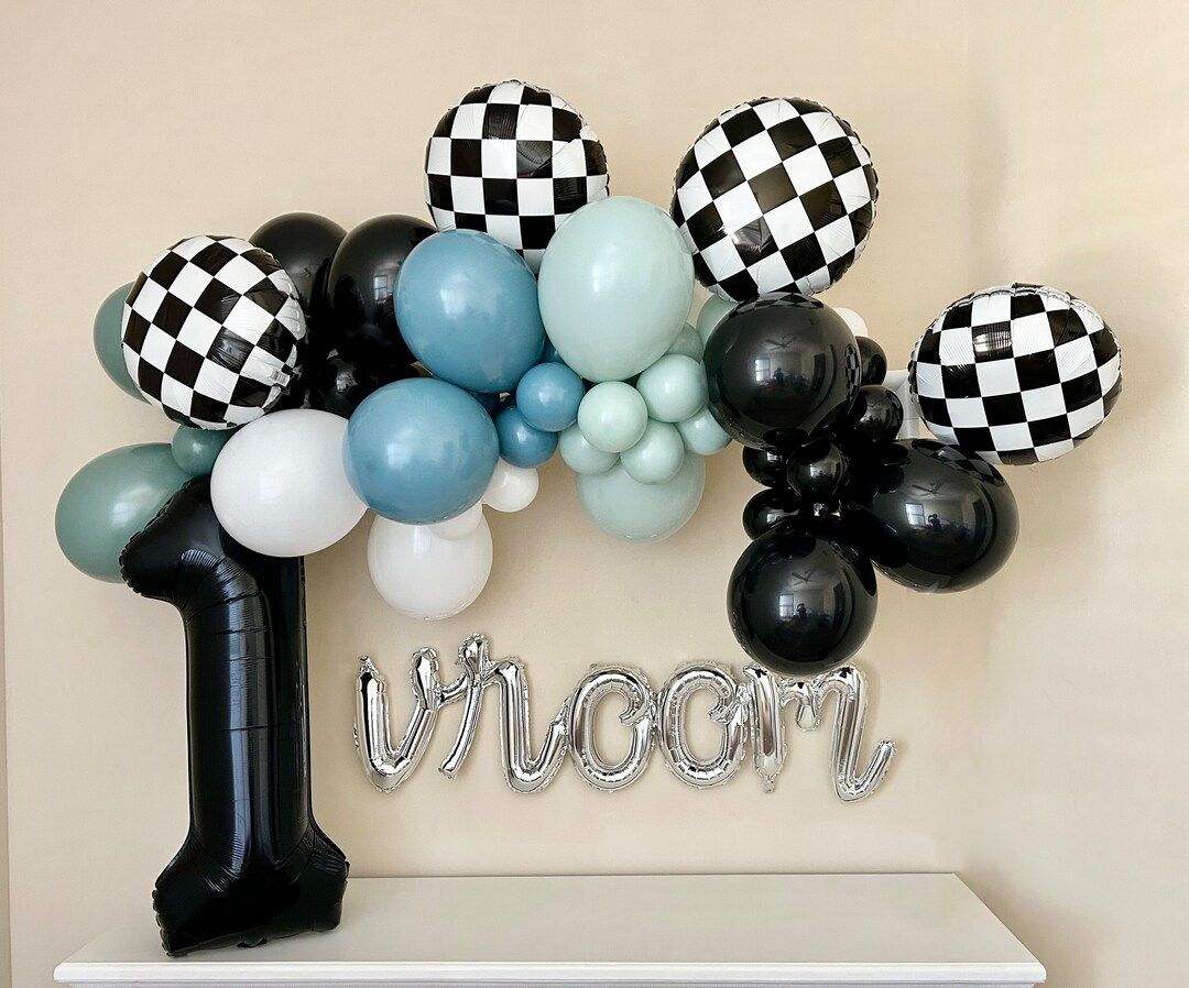 Race Car DIY Balloon Garland Kittwo Fast Birthdayrace Car Party Decorationsfast One Birthdayrace ... | Etsy (US)
