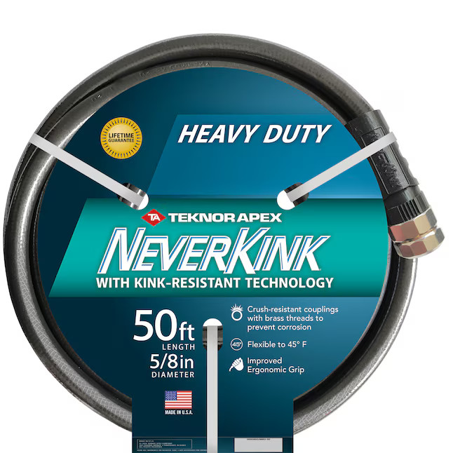 NeverKink Teknor Apex 5/8-in x 50-ft Heavy Kink Free Vinyl Gray Coiled Hose | Lowe's