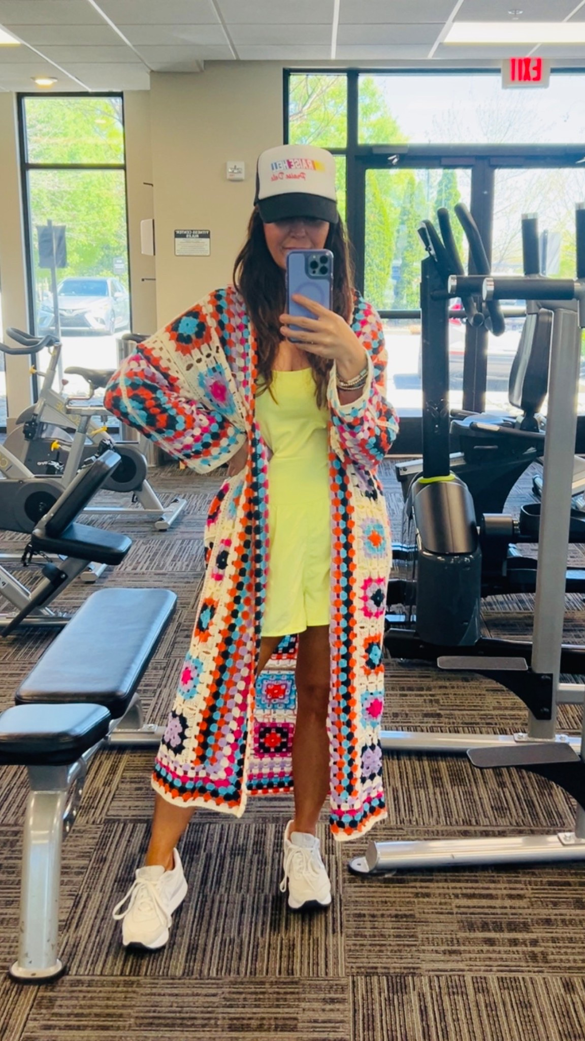 When you’re in a funk (like I have been all week) pull out your brightest colors and throw it in. 100% mood change. 🫶🏼🩷💃🏻💅

- Hat (Amazon)
- Cardigan (pol)
- Jumper (Walmart)
-Shoes (New Balance-Amazon) 

#over40 #walmartfashion #amazonfashion #pol #nascarfit #summertrends 

#LTKFestival #LTKOver40 #LTKSeasonal
