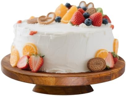 Wood Cake Stand, Acacia Cake Stand for Wedding Birthday, Wooden Serving Platter for Appetizers an... | Amazon (US)