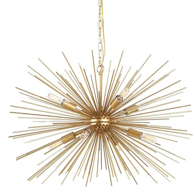 29.13" Large Golden Sputnik Chandelier Vintage Modern Luxury Geometric Starburst Chandelier Light... | Amazon (US)