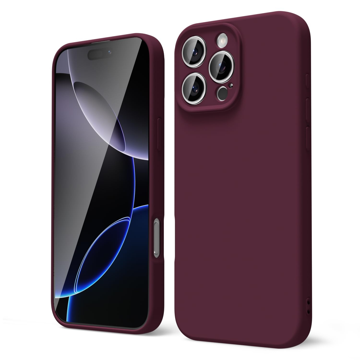 oakxco for iPhone 16 Pro Max Phone Case Liquid Silicone, Thin Slim Soft Rubber Gel TPU Plain Prot... | Amazon (US)