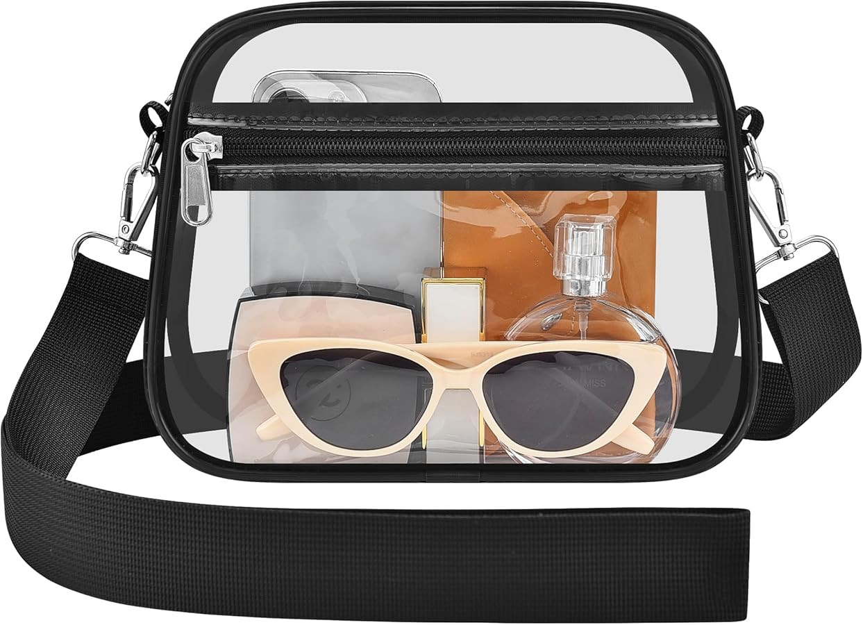 Busiuw Clear Bag for Stadium Events - Stadium Approved Small Mini Clear Purse, Men's Shoulder Bag... | Amazon (US)
