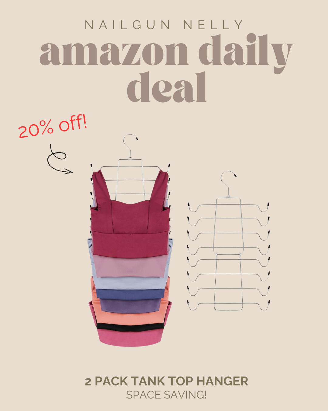 Amazon Daily Deal! - 2 Pack Tank Top Hanger - Space Saving!

#organization #storage  

 #LTKActive #LTKHome #LTKSaleAlert