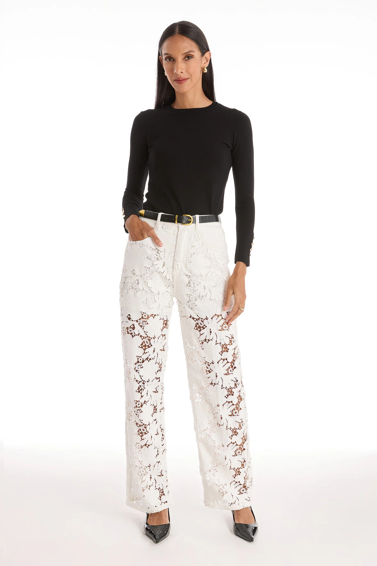 Celeste High Rise Jean - White | The Noli Shop