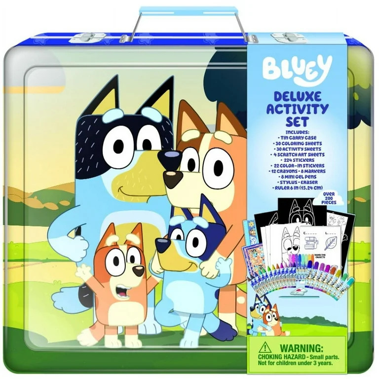 Bluey Set de Arte de Actividades Deluxe con Estuche de Transporte de Metal, para Niños y Niñas,... | Walmart (US)