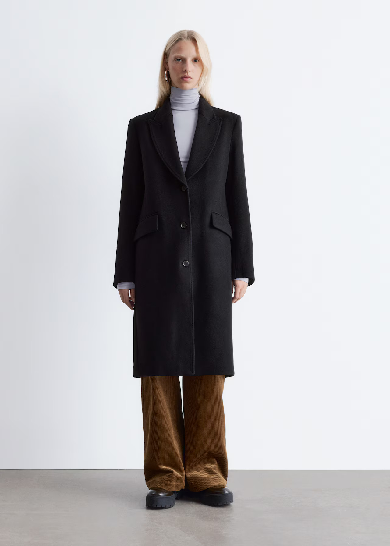 Tailored Single-Breasted Coat | H&M (UK, MY, IN, SG, PH, TW, HK)