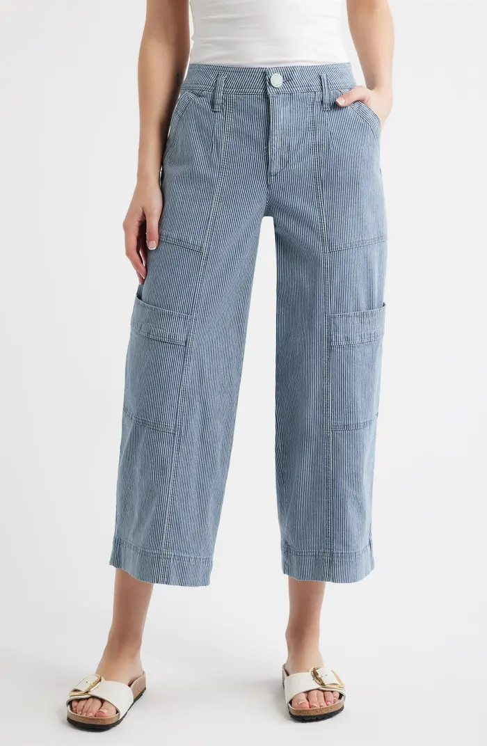 Skyrise Cotton Crop Wide Leg Utility Pants | Nordstrom