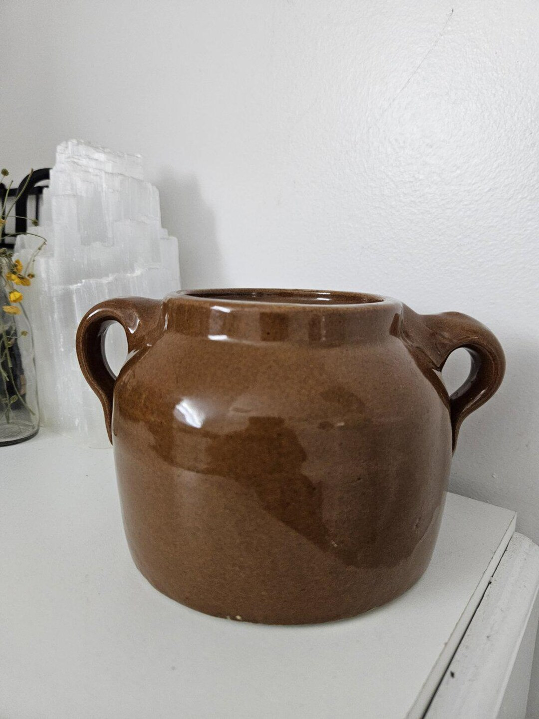 Beautiful Brown Crock Jug With Handles - Etsy | Etsy (US)