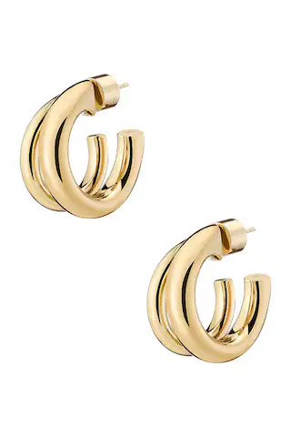 Double Lilly Mini Hoop Earrings | FWRD 