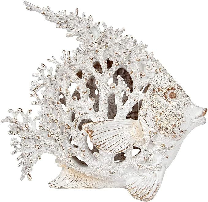 Ocean Decor White Coral Reef Anglefish Beach Home Decor Coral Look Polystone Tabletop Collection | Amazon (US)