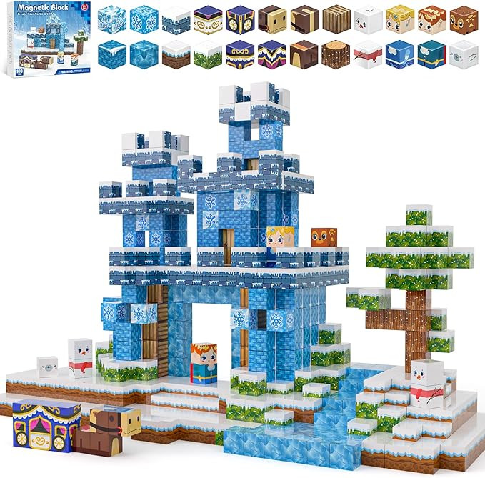 100PCS Magnetic Blocks, Magnet Building Blocks for Kids Age 4-8, Magnetic Cubes Sets for Frozen P... | Amazon (US)