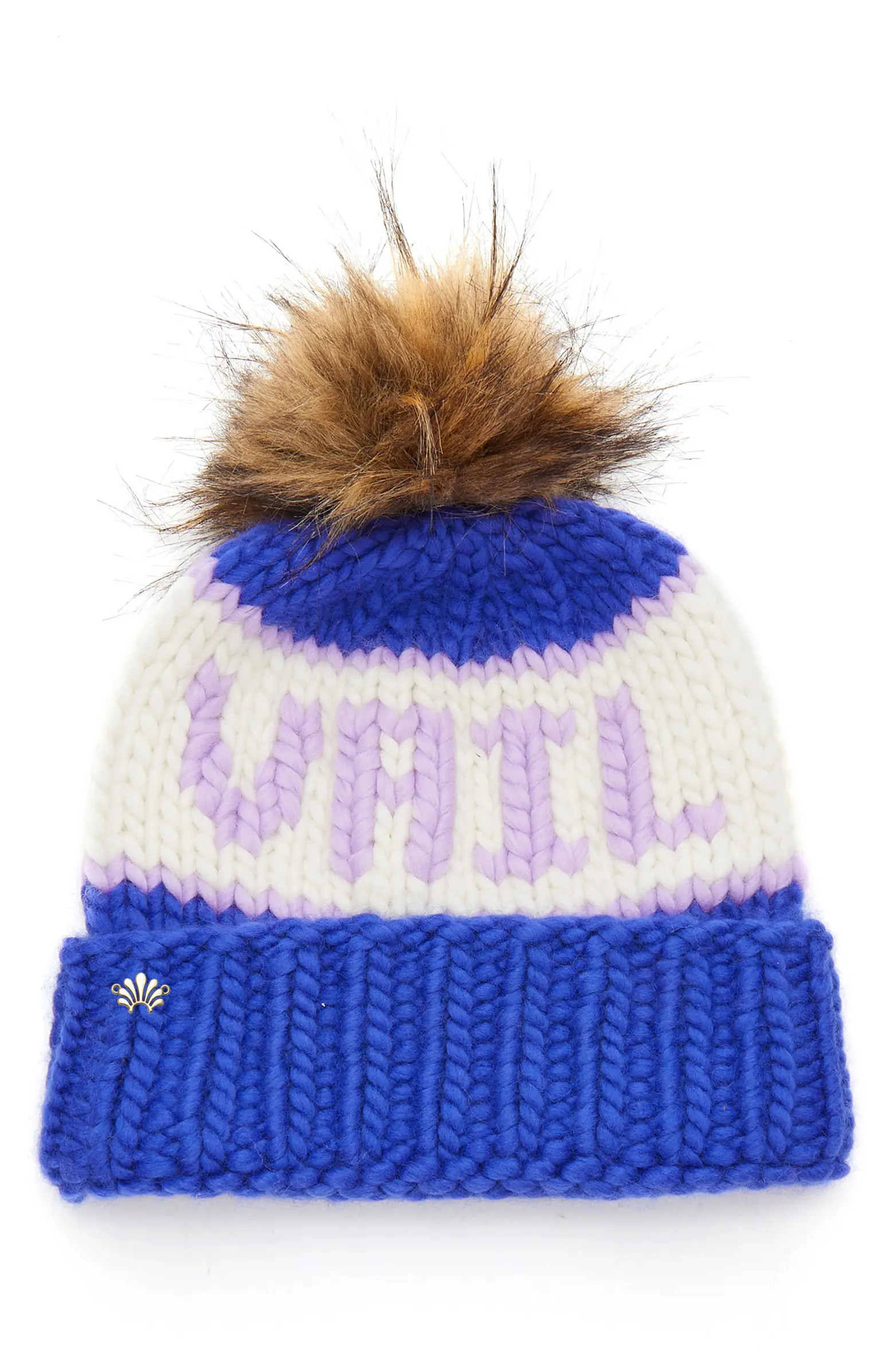 Lele Sadoughi Vail Faux Fur Pompom Merino Wool Beanie | Nordstrom | Nordstrom