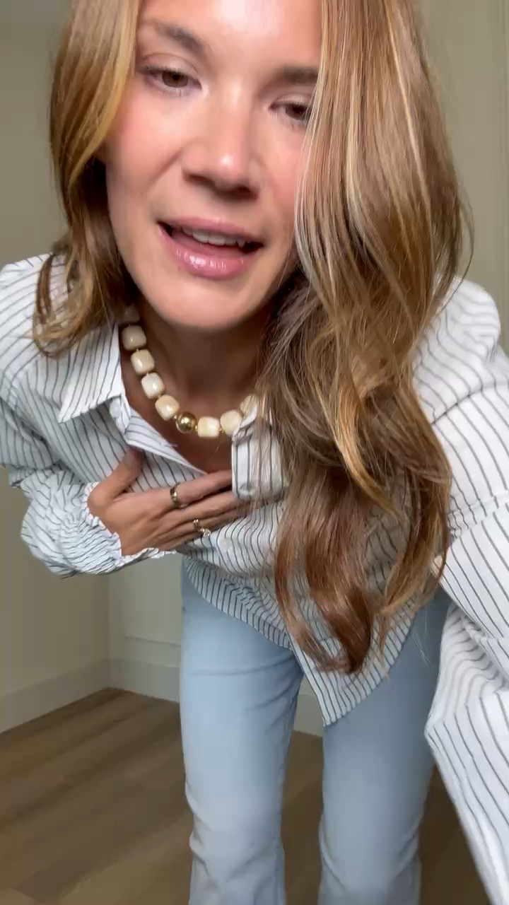 A striped button down is one of those pieces that works for just about everything. I love the relaxed fit and longer length with light wash denim for an easy early fall outfit that can go from casual to office.

Size L

Striped button down, Tall girl outfits, Tall friendly clothing, Light wash jeans, Long inseam jeans, Early fall outfit, Casual work outfit, Office style, Everyday outfit, Transitional fashion, Classic style, Stang and Co

#LTKootd #LTKTall #LTKSeasonal