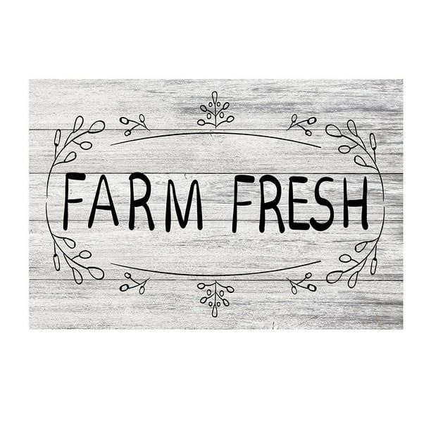Farm Fresh Farmhouse Style Rustic Metal Kitchen Home Decor Wall Sign - 12" x 8" | Walmart (US)