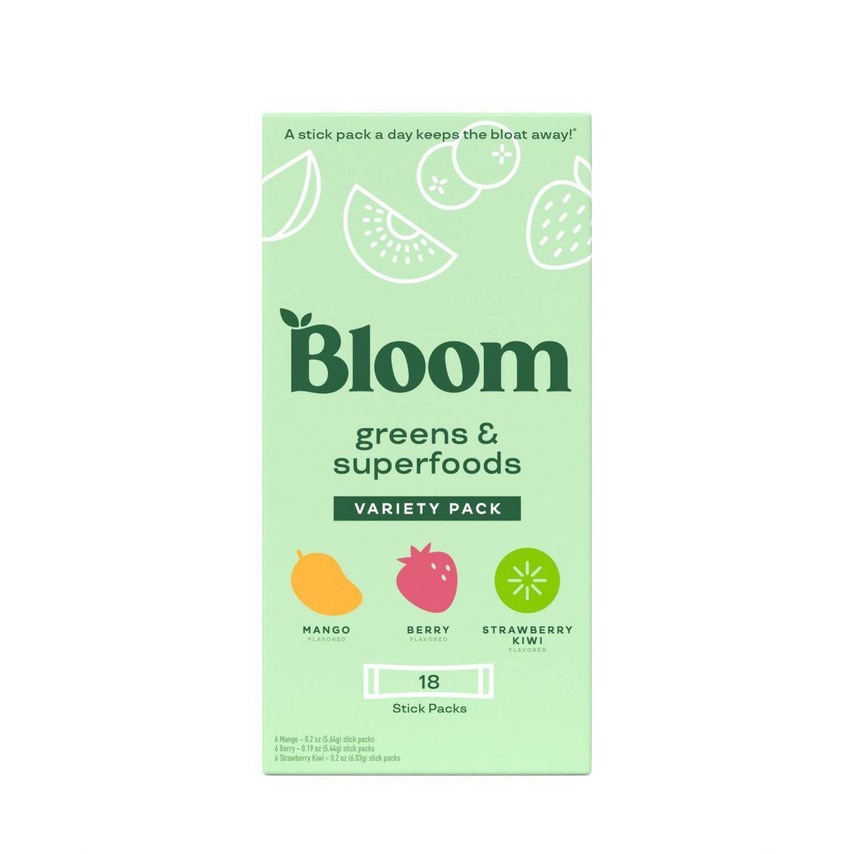 BLOOM NUTRITION Greens and Superfoods - Mango/Berry/Strawberry Kiwi - Variety Box - 18ct | Target