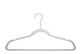 AmazonBasics Slim, Velvet, Non-Slip Clothes Suit Hangers, Ivory/Gold - Pack of 30 | Amazon (US)