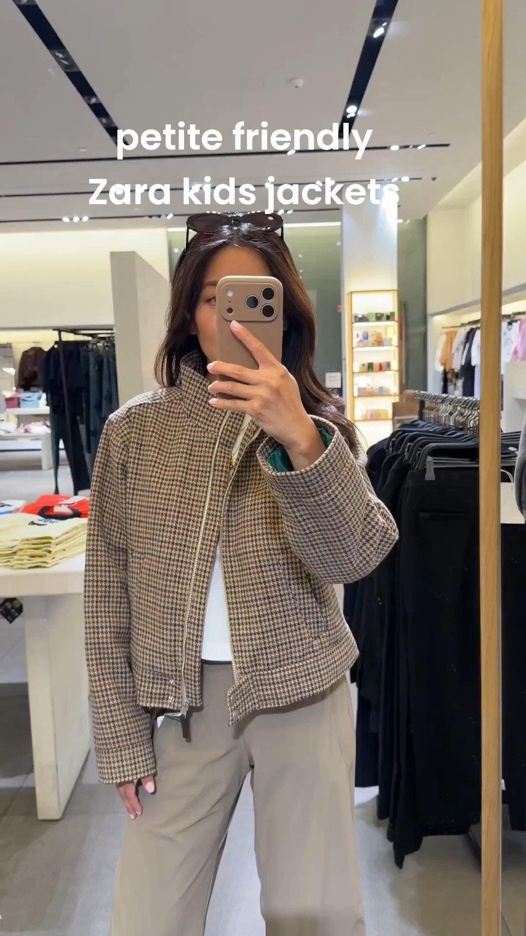 Size info below! Code WELCOME45 on the pants
• Zara kids jacket size kids 12-13 usually fits me like an XXS petite. They also make size 13-14 which fits like XS. 
• Ruti pants 2 Petite in "walnut" sized up. Stretchy waist. I do own 0P in another color and it fits, but I prefer the more relaxed fit of the 2P. 
• lululemon cotton cropped tee XXS. • reformation sandals 5.5.

Zara Petite friendly jacket, houndstooth patterned jacket, mom and me matching, fall transitional outfit

#LTKPetite #LTKSeasonal #LTKootd