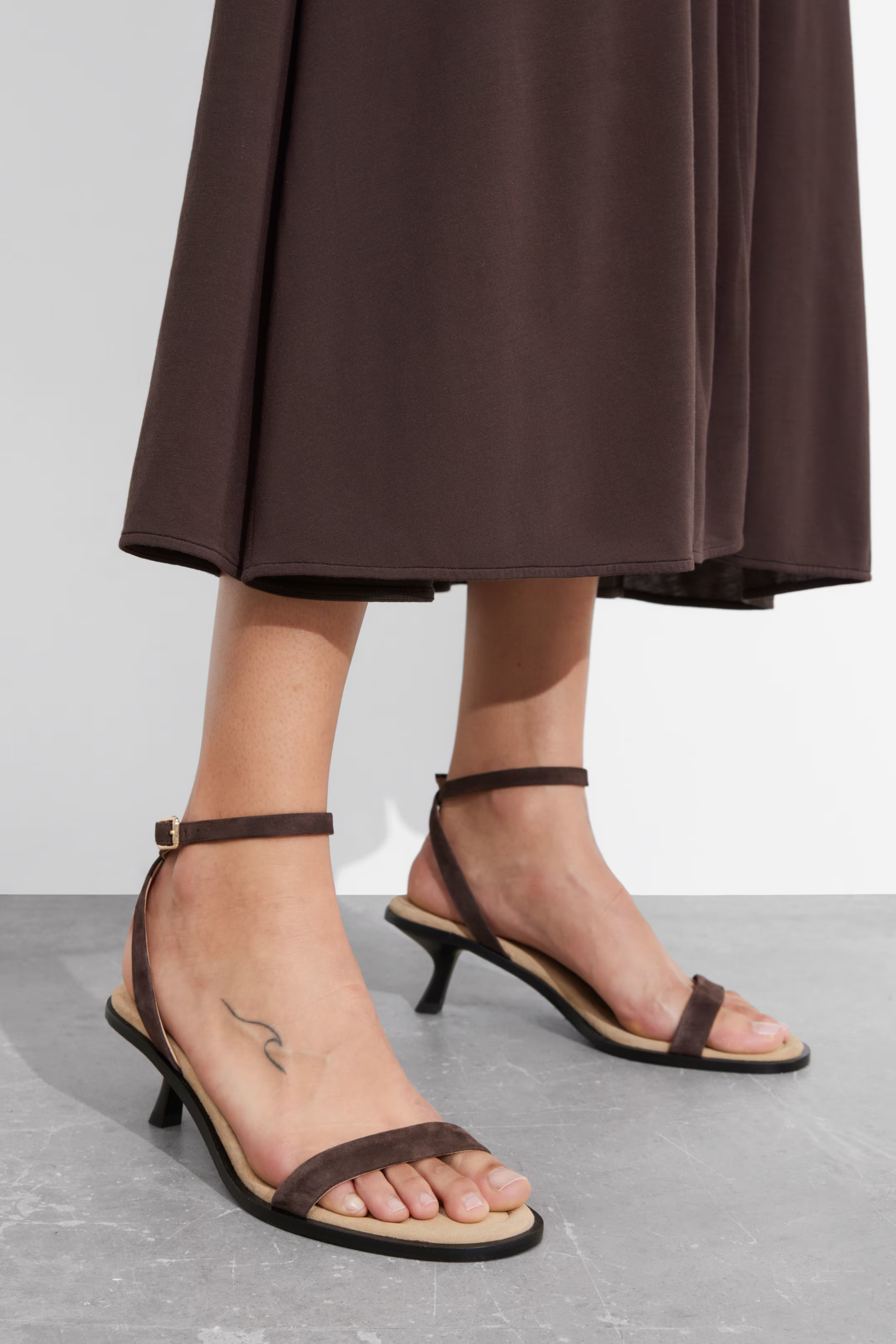 Kitten Heel Leather Sandals | H&M (UK, MY, IN, SG, PH, TW, HK)