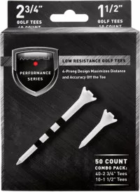 Maxfli Performance Series Low Resistance 2 3/4'' & 1 1/2'' White Golf Tees - 50 Pack | Golf Galaxy