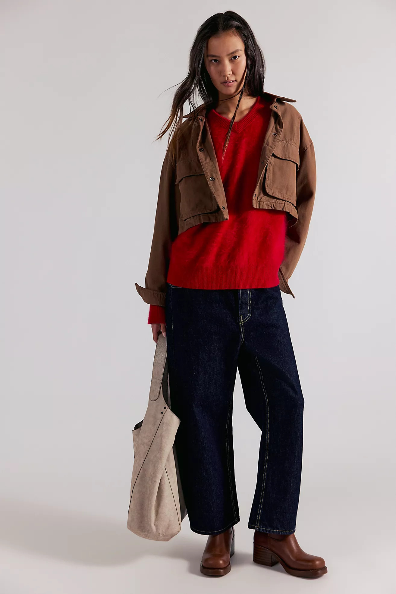 Best V-Neck Brushed Cashmere Sweater | Free People (Global - UK&FR Excluded)