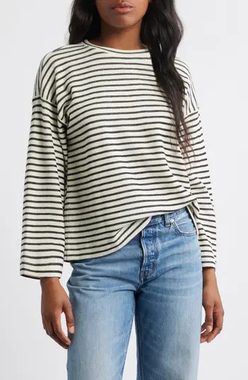 Madewell Easy Long Sleeve T-Shirt in Jet Black at Nordstrom Rack, Size Xx-Small | Nordstrom Rack
