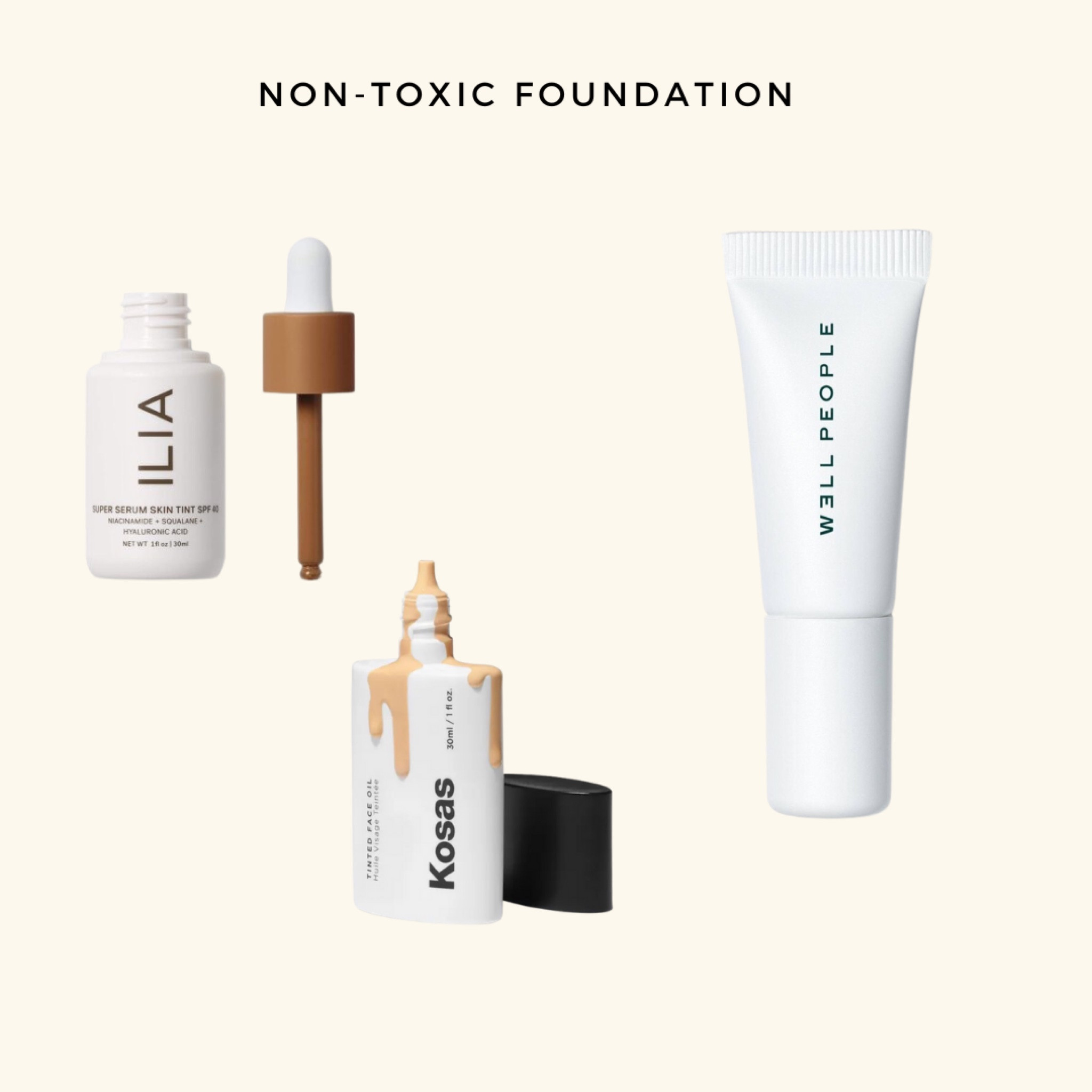 Follow up on non toxic foundation! Three of my favorite full coverage mont o if foundations 

#LTKunder50 #LTKbeauty #LTKstyletip