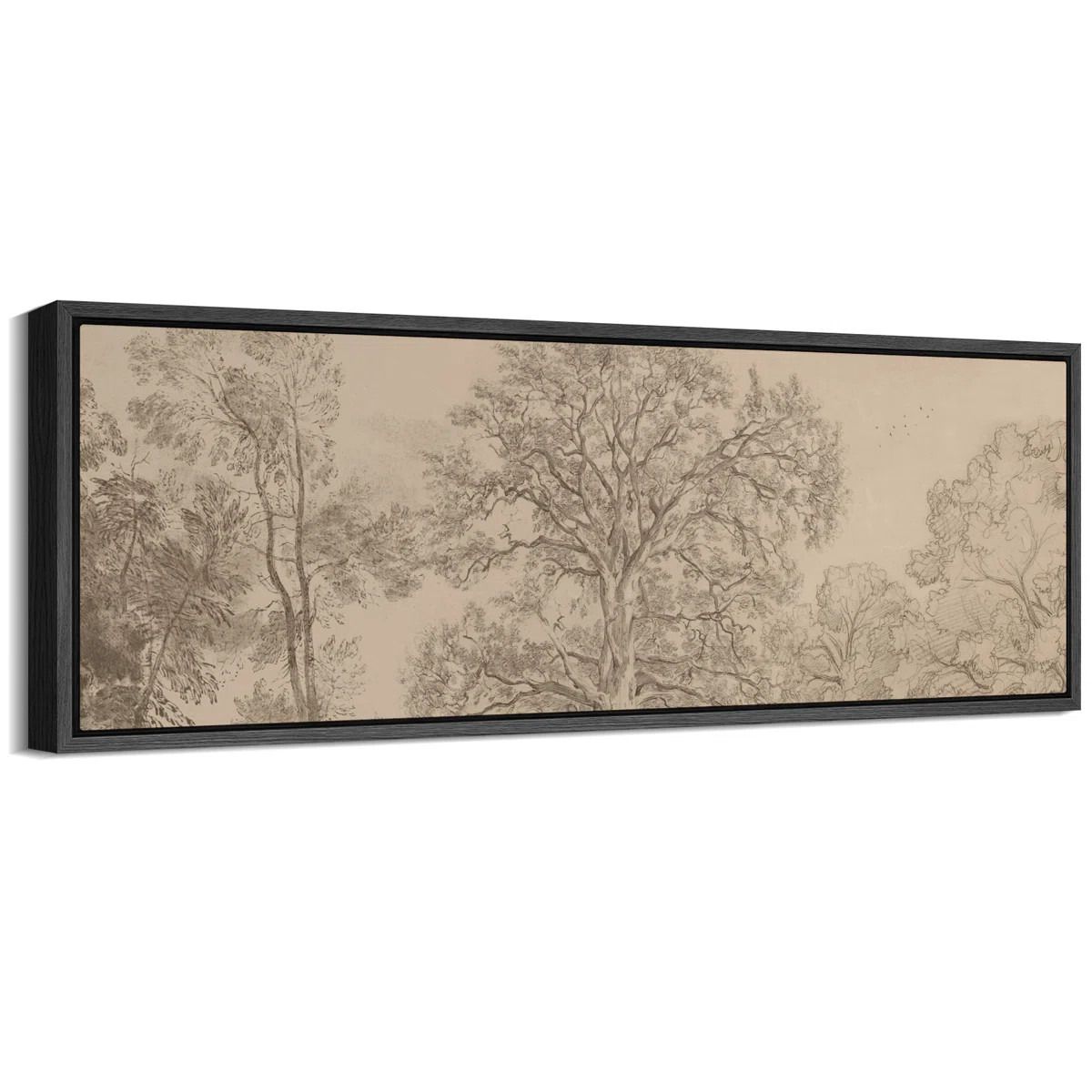 IDEA4WALL Rustic Countryside Vintage Landscape Sketch Tree and Landscape Pattern Modern Art Extra... | Wayfair North America
