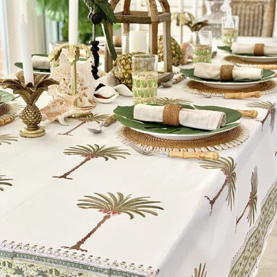 Tropical Palm Tree Green Tablecloth | Perigold
