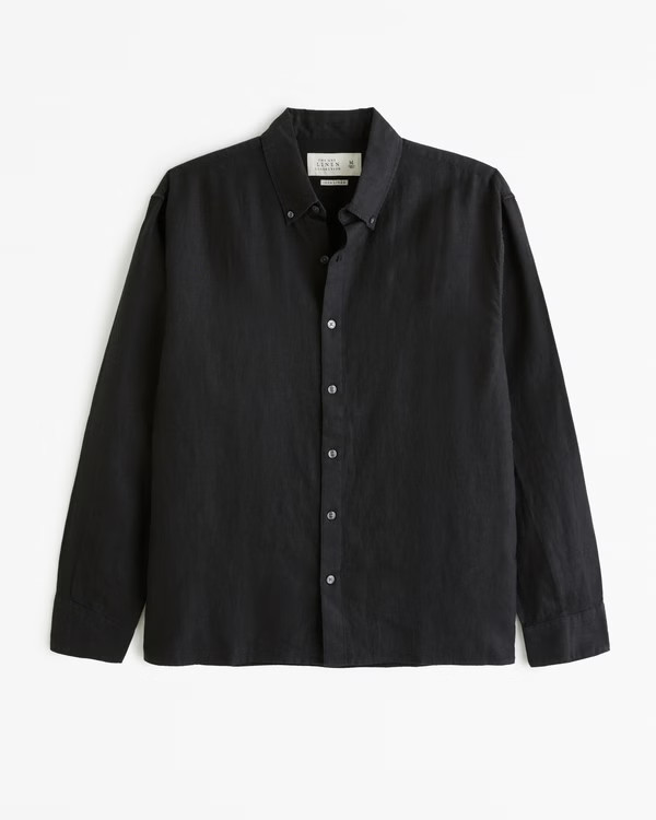 Linen Button-Up Shirt | Abercrombie & Fitch (US)