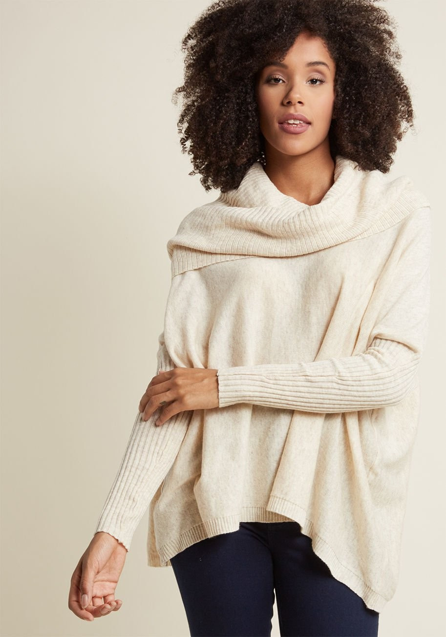 A Cozy Touch Sweater in French Vanilla in S | Modcloth