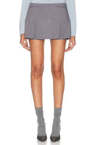 Mimchik Pleated Mini Skirt in Grey | FWRD 