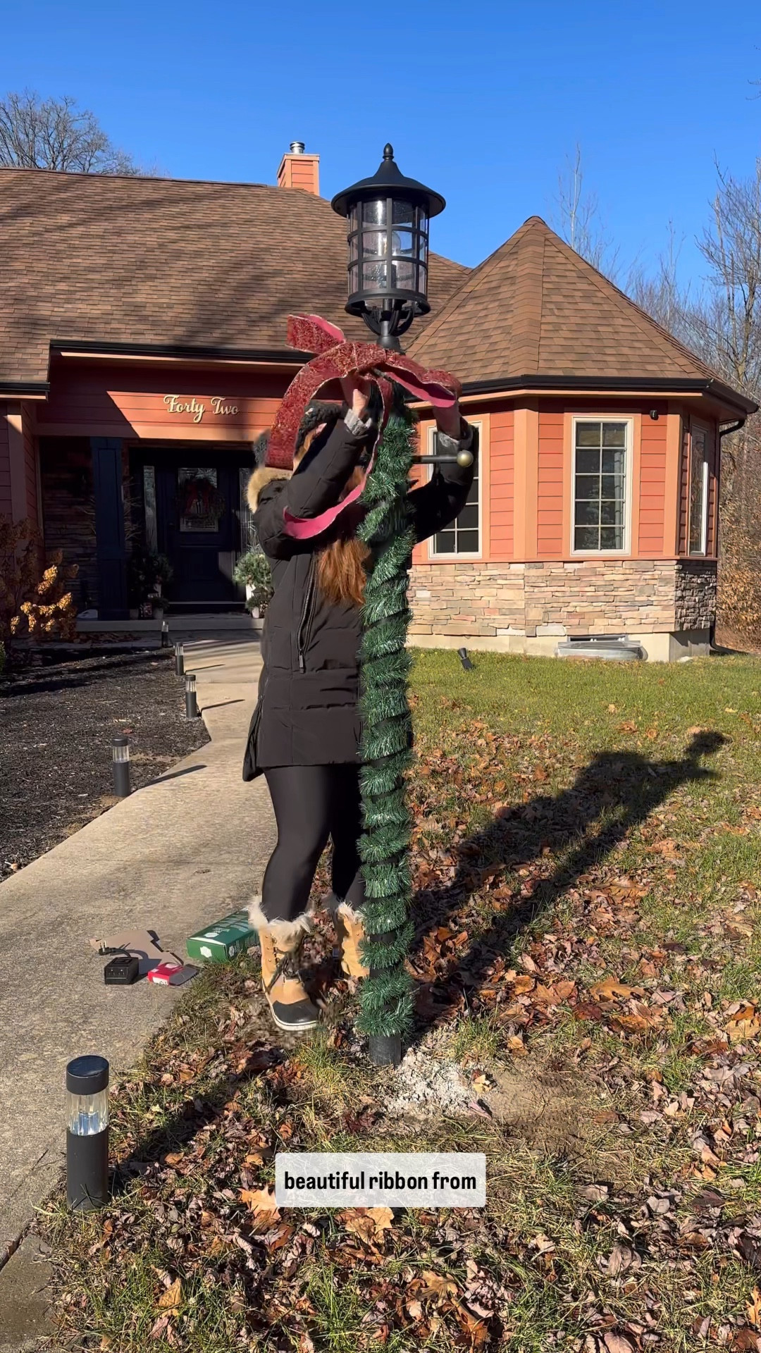 Light pole decoration for Christmas 

#LTKHoliday #LTKCyberWeek #LTKHome