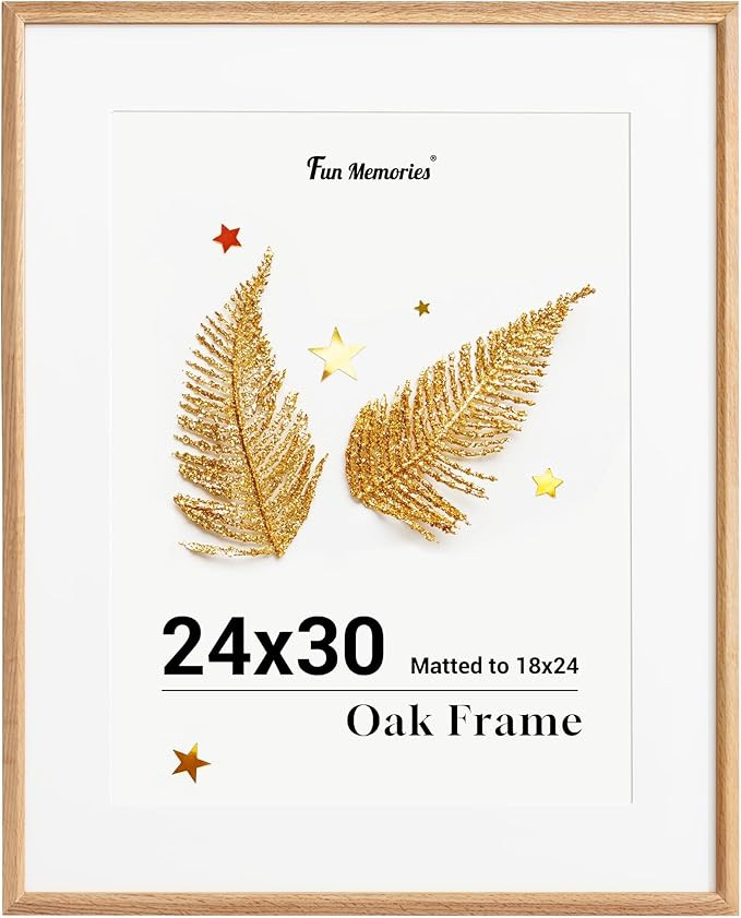Fun Memories 24x30 Poster Frame, Solid Oak Wood Picture Frames, Modern Photo Frame for Wall 24x30... | Amazon (US)