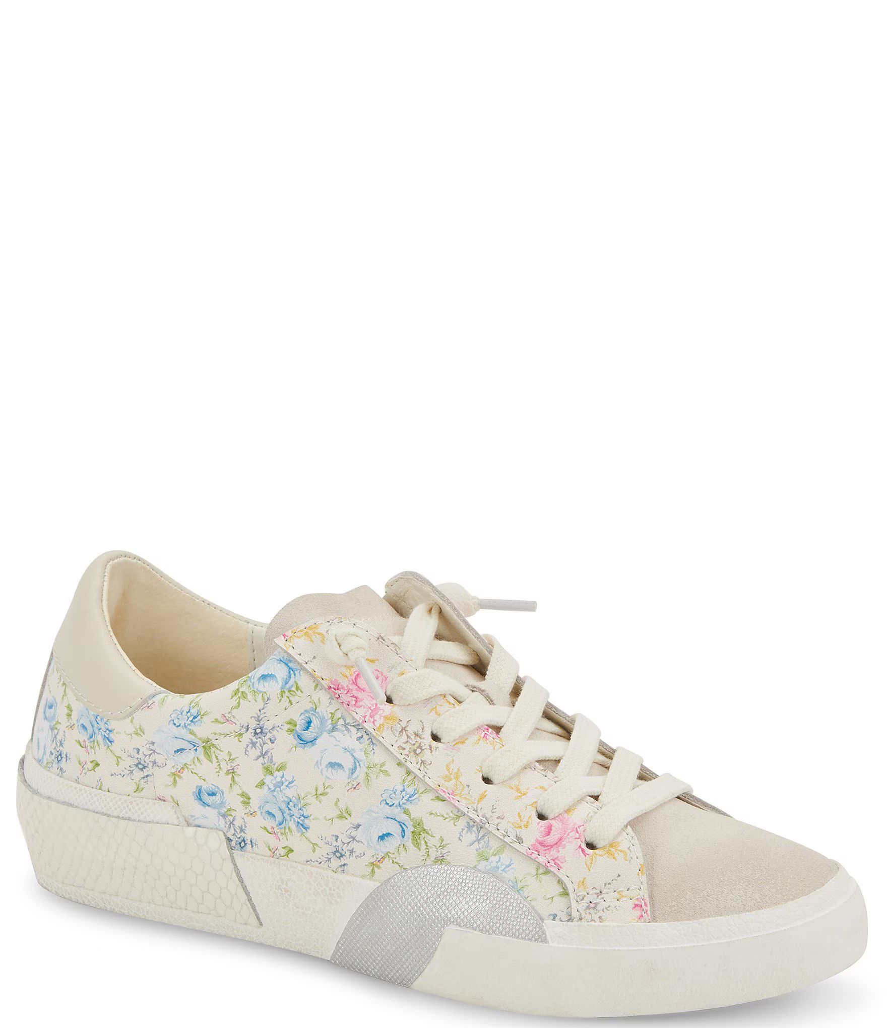 Zina Leather Floral Detail Sneakers | Dillard's