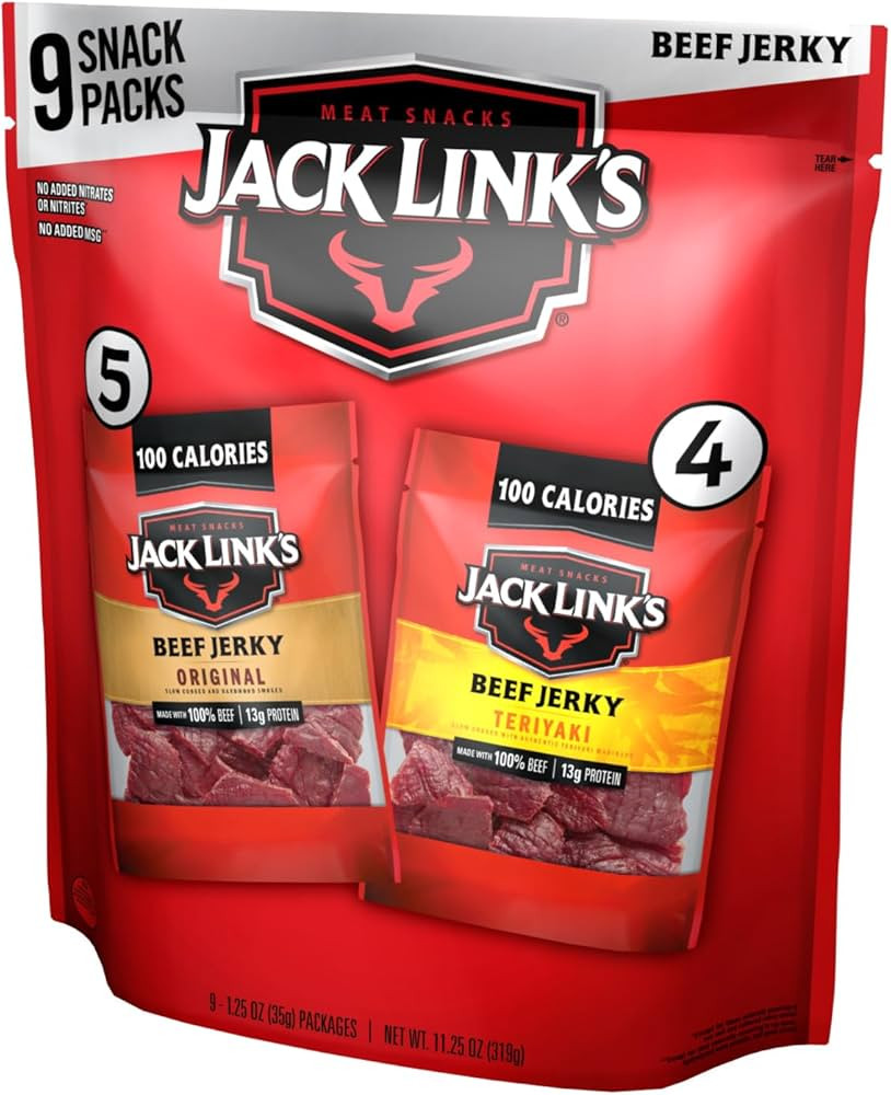 Jack Link's Beef Jerky Variety - Includes Original and Teriyaki Flavors, On the Go Snacks, Great ... | Amazon (US)