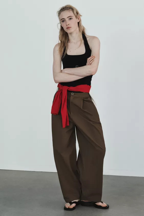 BALLOON TROUSERS WITH PLEATS | Zara UK