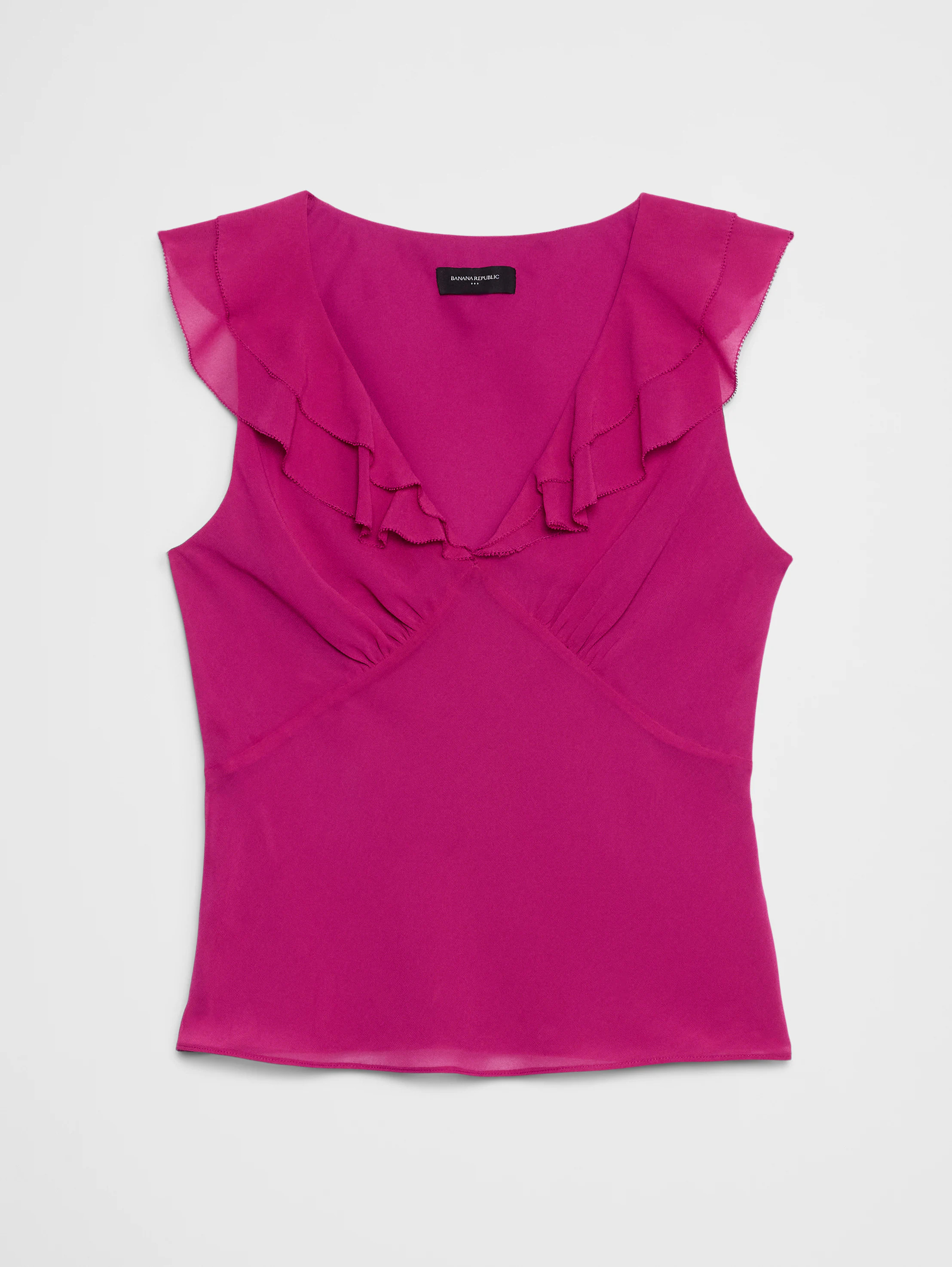 Ruffle V-Neck Chiffon Top | Banana Republic Factory