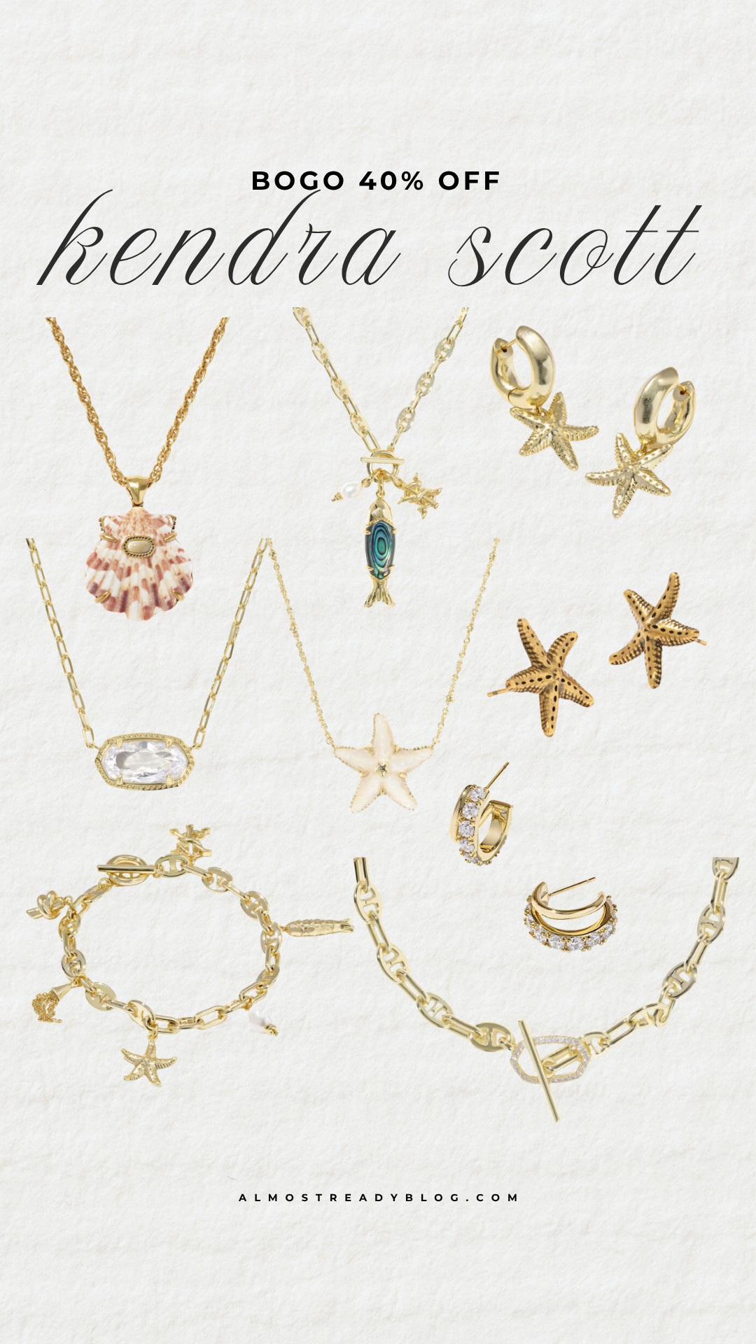 Kendra Scott BOGO 40% off

summer jewelry, beach inspired jewelry, coastal chic accessories, summer statement jewelry, vacation jewelry style, gold jewelry, shell necklace, starfish earrings, resort accessories

#LTKSaleAlert