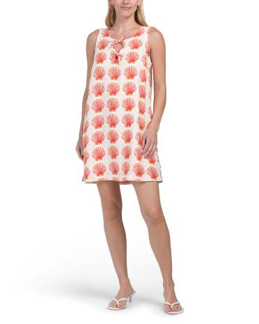 Linen Blend Shell Mini Shift Dress | TJ Maxx