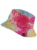 C.C Unisex 100% Cotton Packable Reversible Tie Dye Bucket Sun Hat, Hot Pink/Light Blue | Amazon (US)