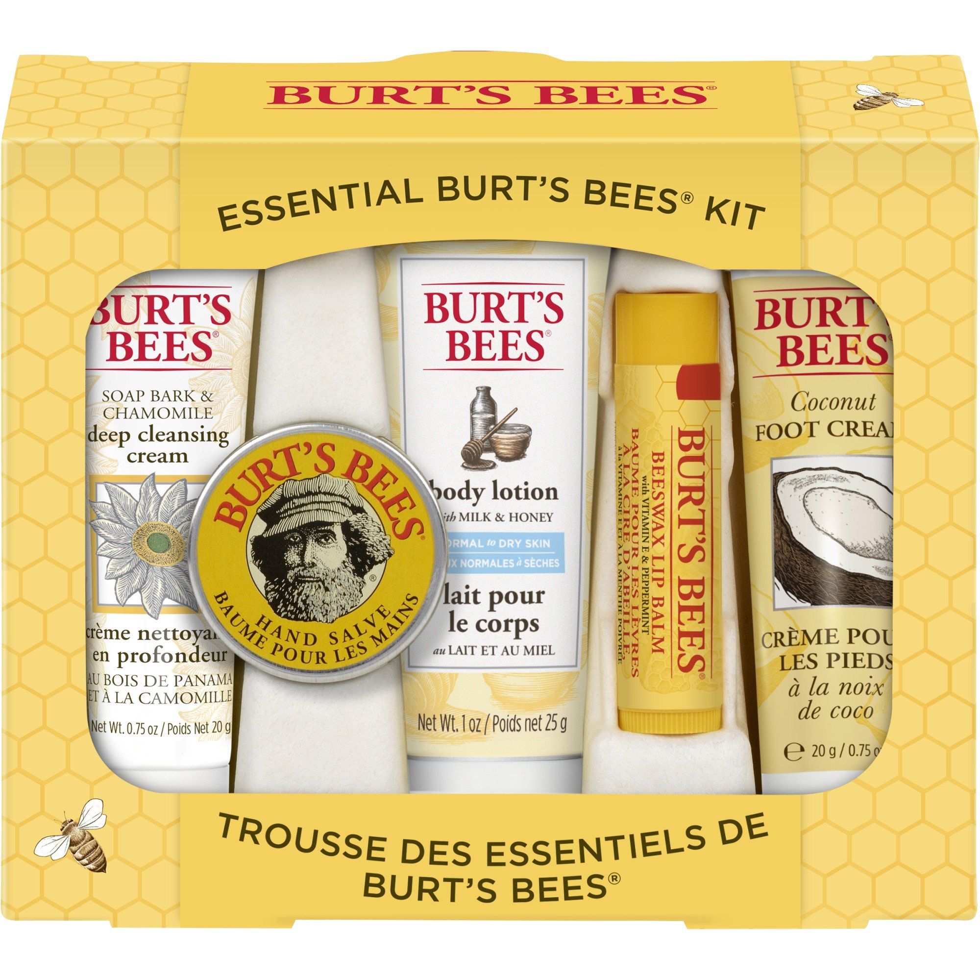 Burt's Bees Essential Gift Set, 5 Travel Size Products - Deep Cleansing Cream, Hand Salve, Body L... | Walmart (US)
