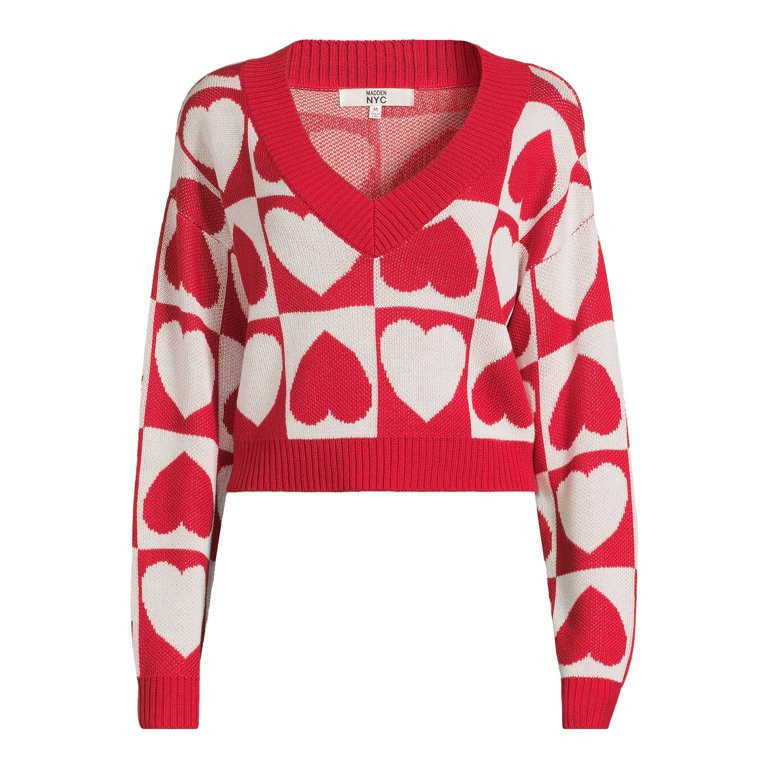 Madden NYC Juniors' and Juniors Plus Jacquard Graphic Sweater, Midweight, Sizes XS-3XL | Walmart (US)