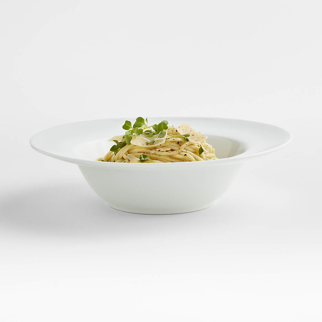 Aspen Rimmed Porcelain Pasta Bowl + Reviews | Crate & Barrel | Crate & Barrel