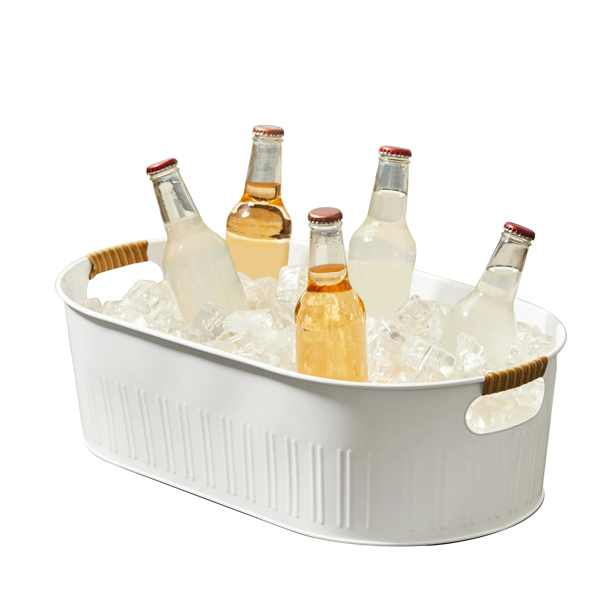 Better Homes & Gardens- White Medium Oval Galvanized Tub, 20.27 IN L x 11.22 IN W | Walmart (US)