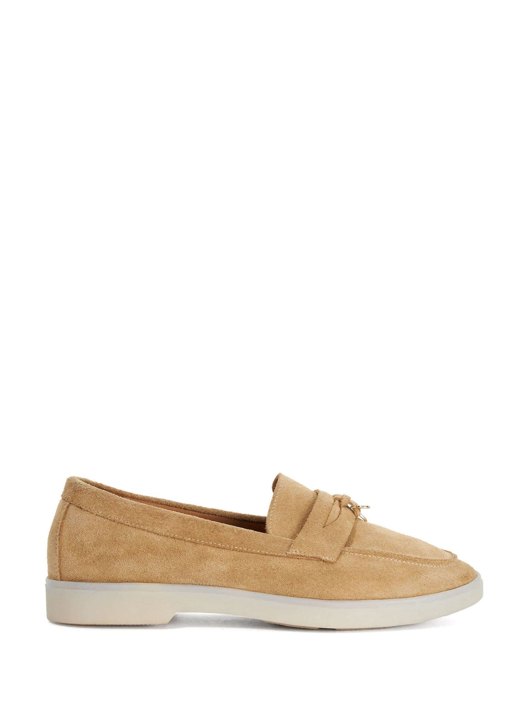 Dune London Dune London Natural Wide Fit Grinning Unlined Suede Loafers | Next US