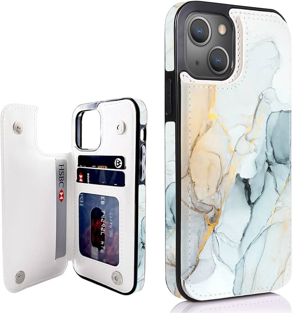 uCOLOR Flip Leather Wallet Case Card Holder Compatible with iPhone 13/14 6.1 Women and Girls with... | Amazon (US)