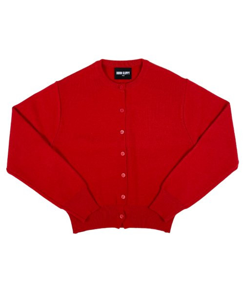 Soft Round Neck Knit Cardigan (Red) | Musinsa Global